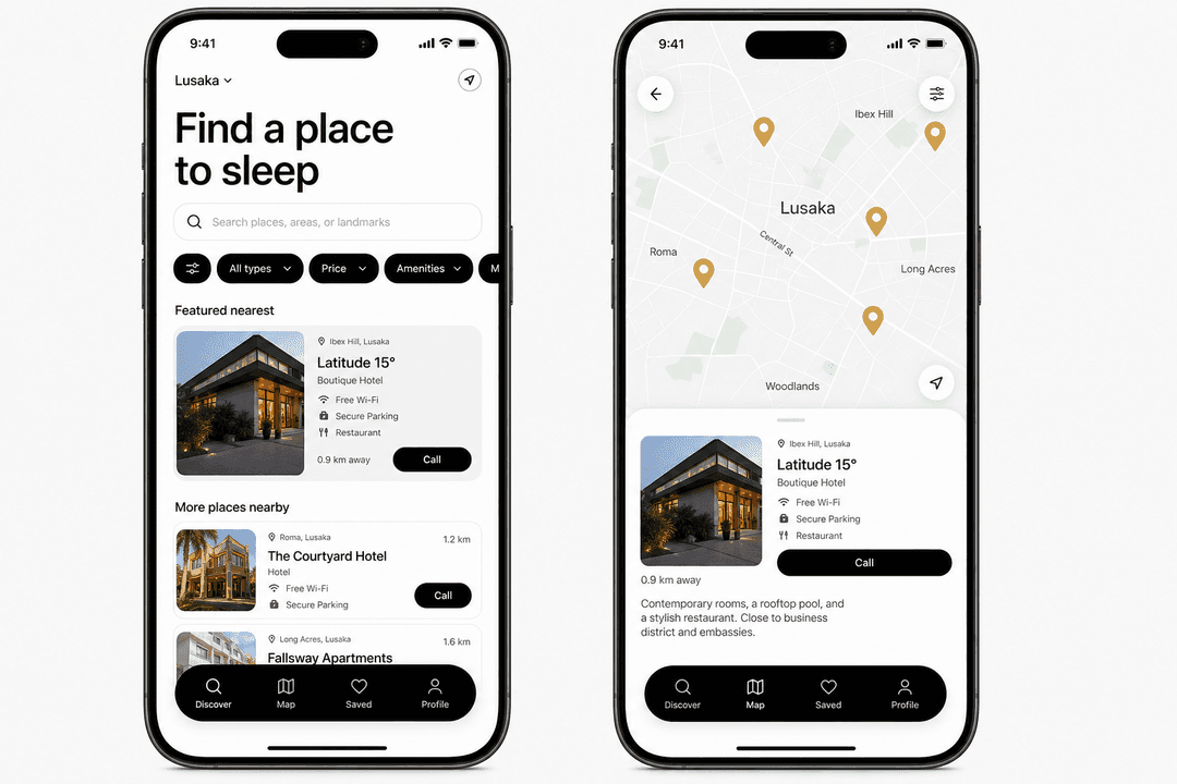 The Tulo app — verified places near you in Lusaka